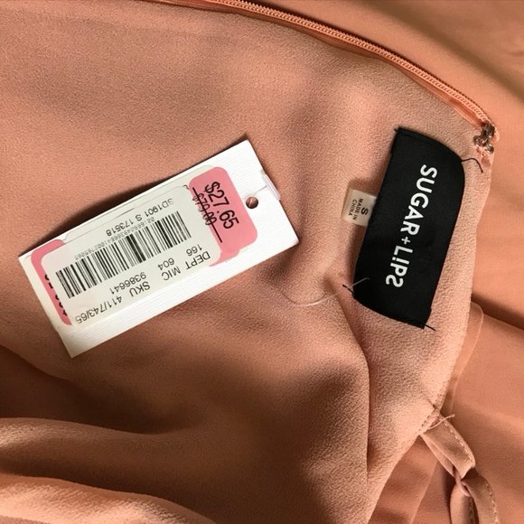 Nude / Peach / Pink Front Ruffle Dress - Picture 6 of 6